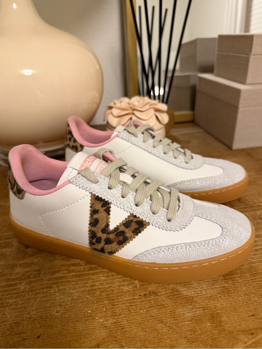 Victoria Berlin Pink and Leopard Sneakers - Picture 2 of 8